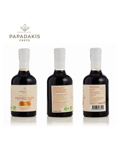 Cretan Organic Balsamic Glaze with Thyme Honey  "Papadakis Crete" 250ml